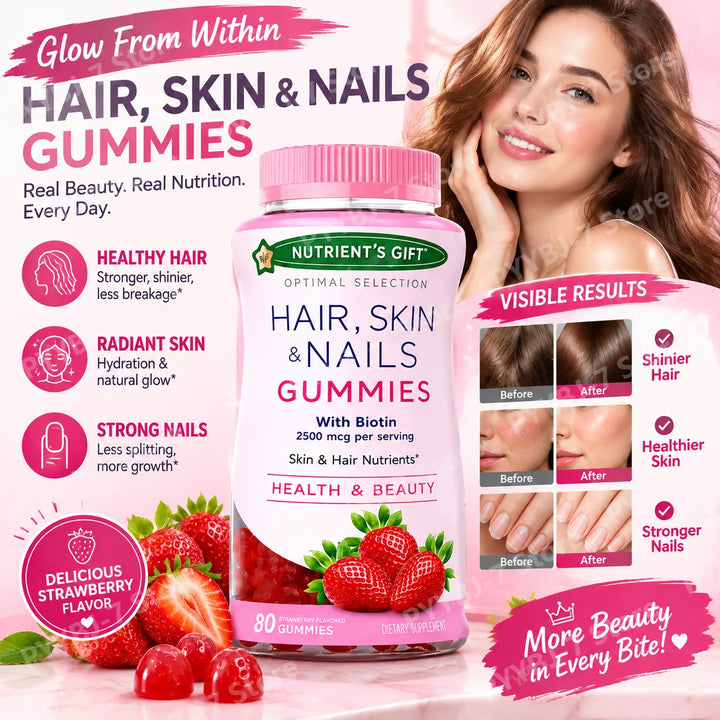 Biotin 2500mcg Gummies – Hair, Skin &amp; Collagen Support