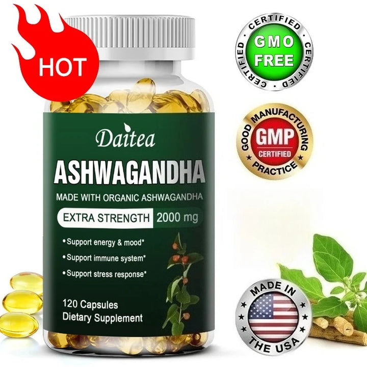 Organic Ashwagandha Extract 2000mg – Mood, Sleep &amp; Energy Support