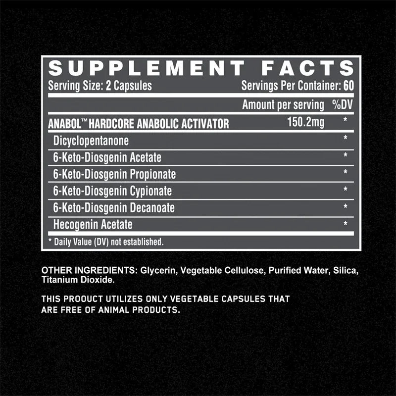 Anabol Hardcore Supplement - Helps Build Lean, Firm, High-quality Muscle,Promoting Muscle Growth,Recovery &amp; Strength Enhancement