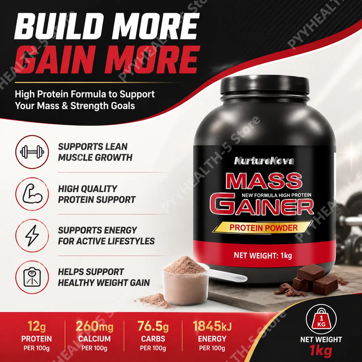 NurtureNova Mass Gainer Protein Powder – 1kg