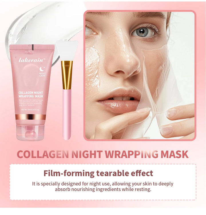 Collagen Wrapping Face Mask &amp; Brush Set – Hydrating &amp; Brightening