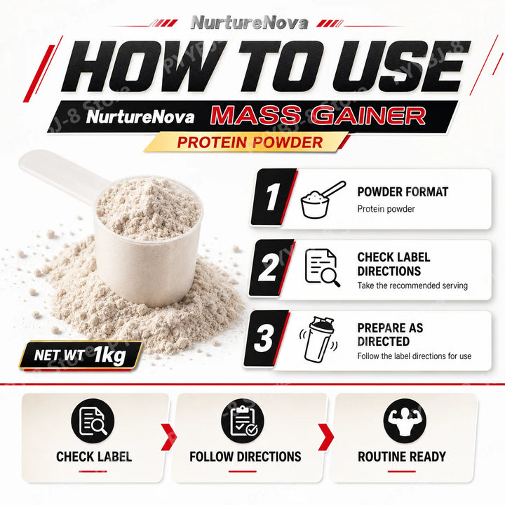NurtureNova Mass Gainer Protein Powder – 1kg