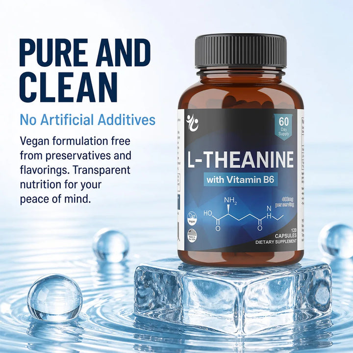 L-Theanine 400mg – Mood &amp; Focus Support, 120 Capsules