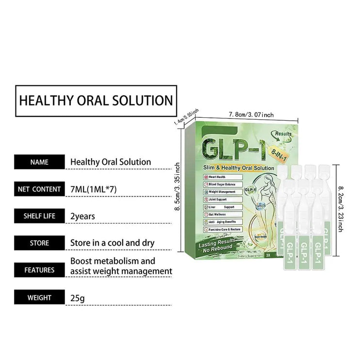 8in1 GLP-1 Body Care Drops Support Intestinal Health Balance Metabolism Blood Sugar And Promote Digestion And Body Shaping