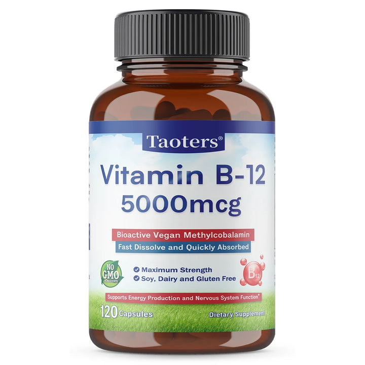 Vitamin B12 5000 Mcg - Supports Heart Health, Nervous System, Promotes Metabolism, Increases Energy Levels, Relieves Fatigue