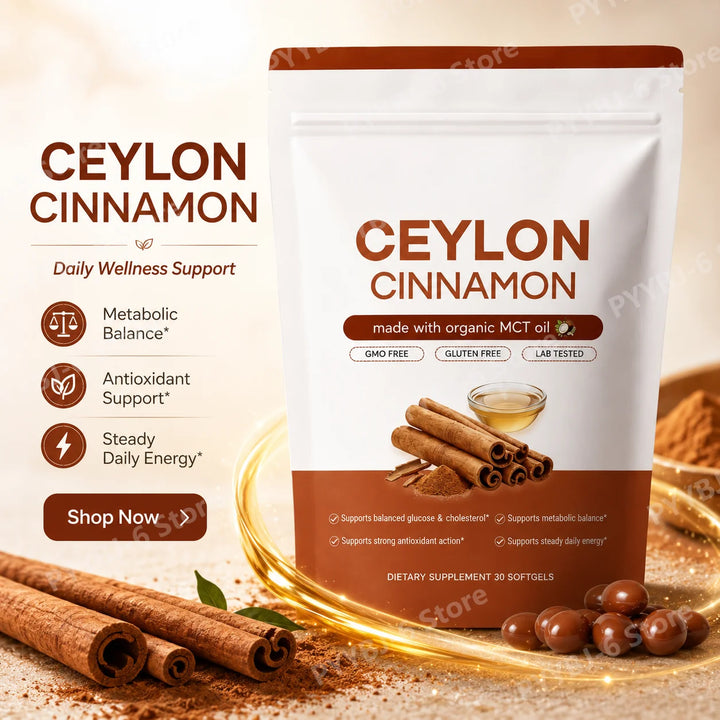 Ceylon Cinnamon Softgels with MCT Oil – Digestive &amp; Antioxidant Support