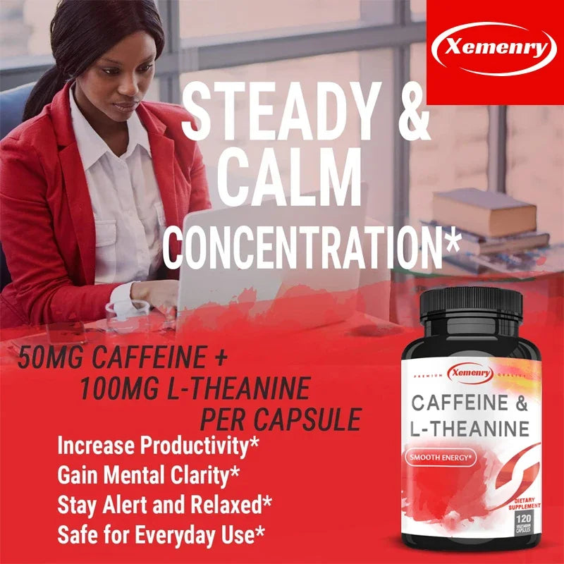 Caffeine 50mg + L-Theanine 100mg Capsules