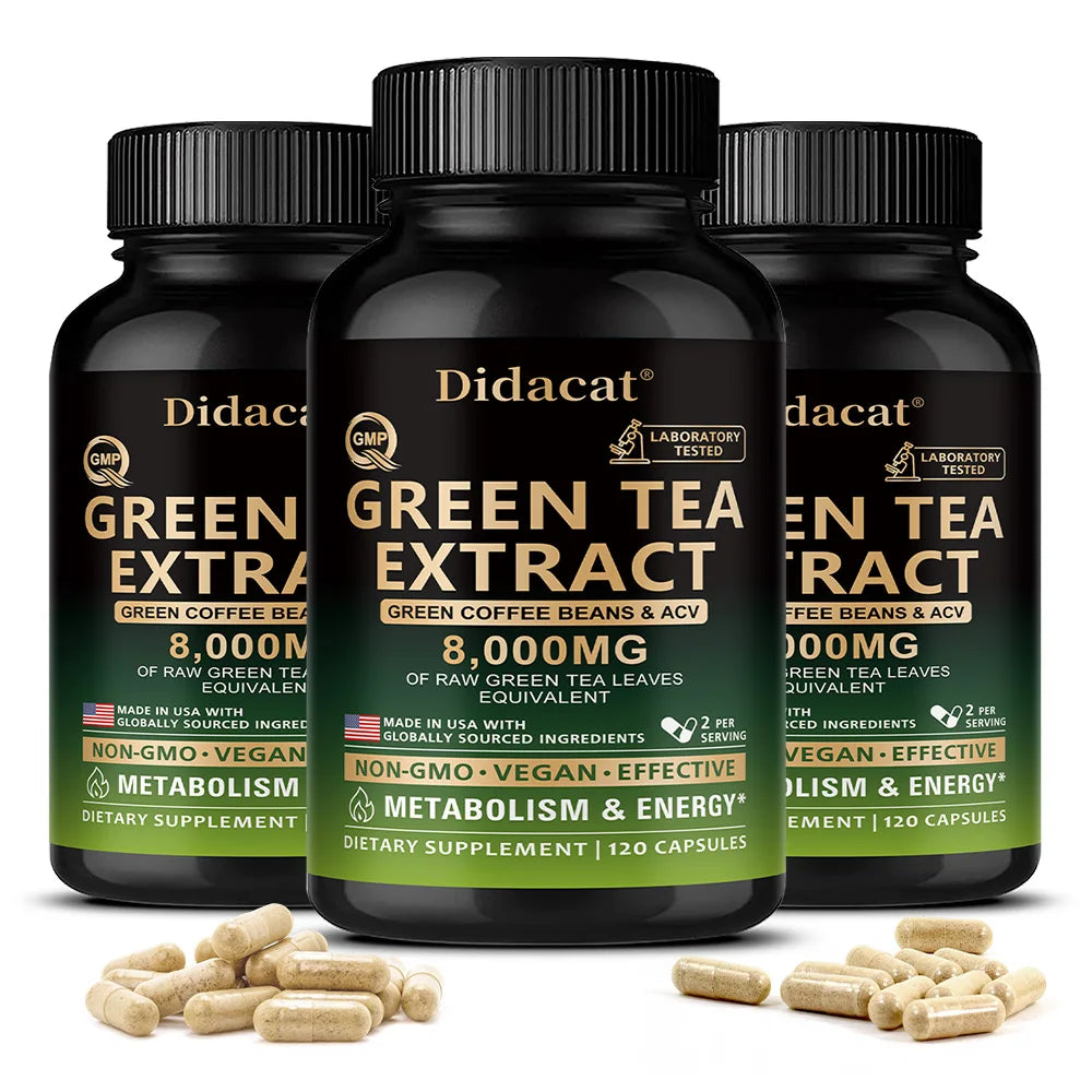 Green Tea Extract Capsules – Metabolism, Energy &amp; Focus