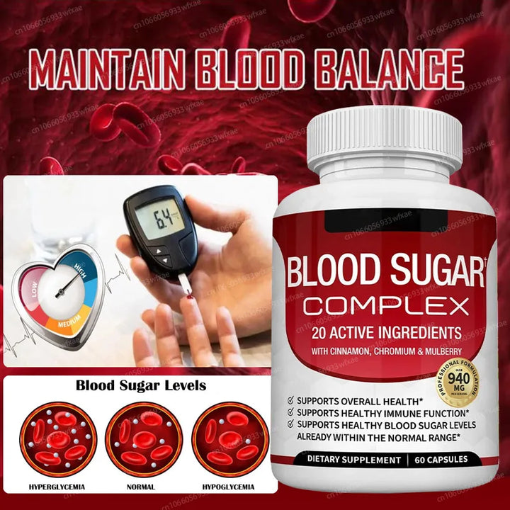 Blood Sugar Supplements Blood Sugar Balance Maintain Sugar Metabolism Support Diabetes and Cardiovascular Health
