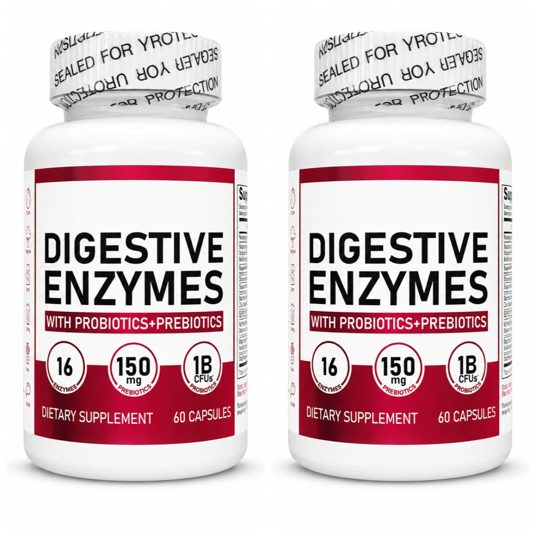 Digestive Enzymes with Probiotics &amp; Prebiotics – 60 Capsules