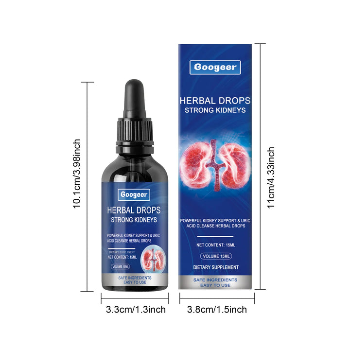 Herbal Kidney Support Drops, Powerful Uric Acid Cleanse Detox Liquid Drops, Strengthen Kidney Function, 15ml Dietary Supplement
