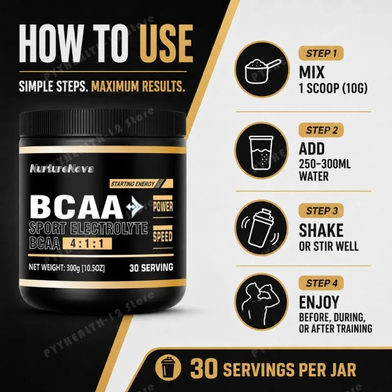 BCAA 4:1:1 Powder with Electrolytes – 300g