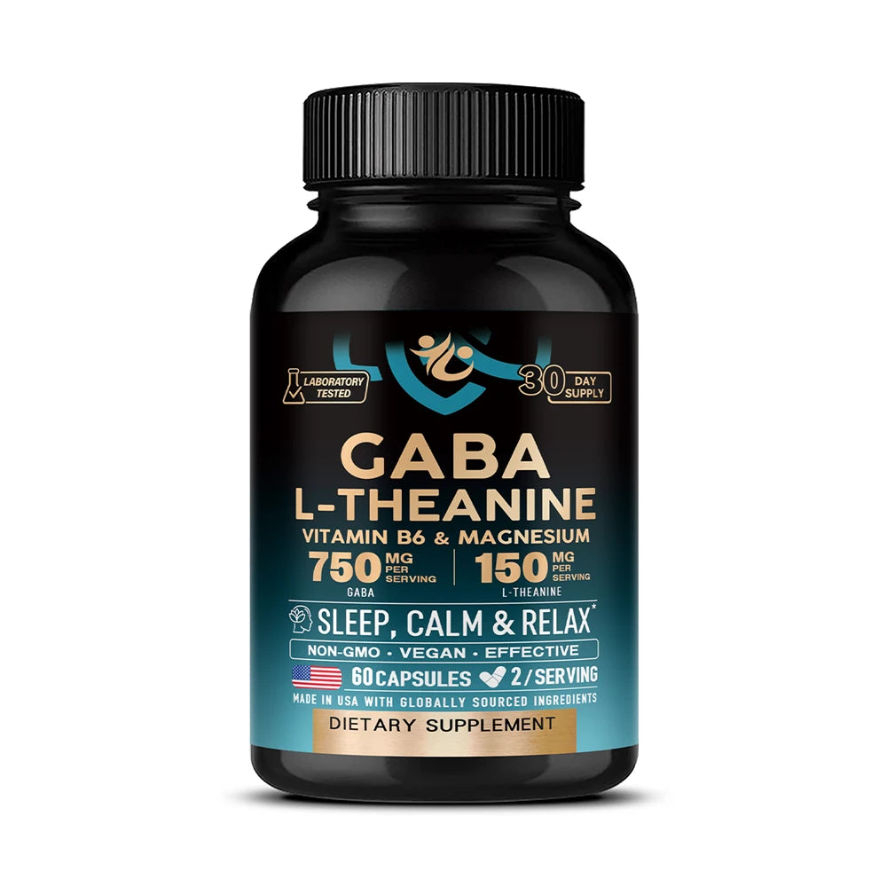 Stress Relief Capsules – GABA &amp; L-Theanine, 120 Capsules