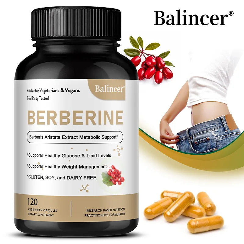 Berberine Capsules 500 Mg - Promotes Cardiovascular and Cholesterol Health, Support Healthy Weight Management and Immune System