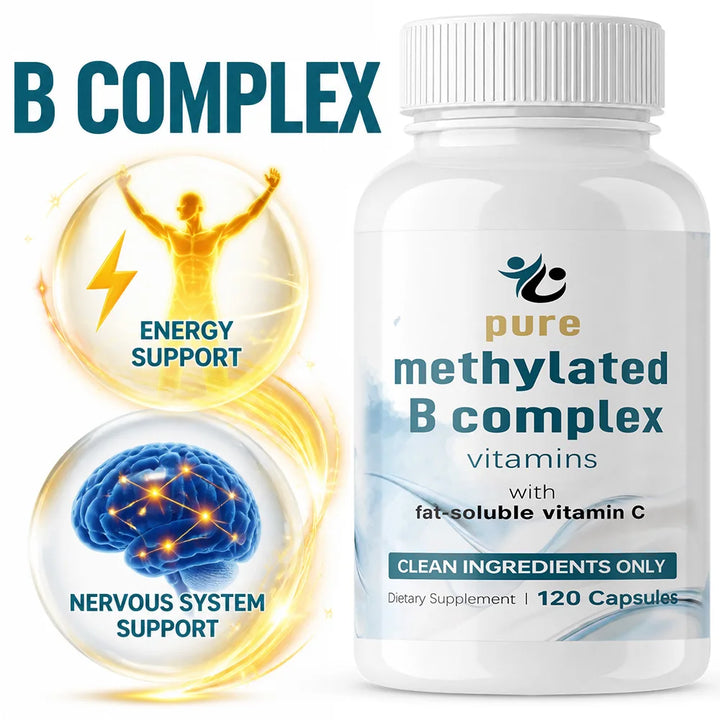 Methylated B-Complex – 11-in-1 with Methylfolate &amp; B12, 120 Capsules