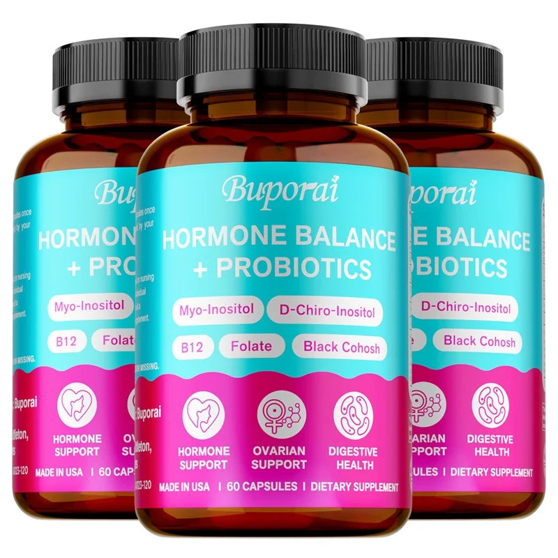Hormone Balance + Probiotics - Relieves Fatigue, Mood Swings, Supports PMS, Menopause, PMDD, Improve Digestion and Metabolism