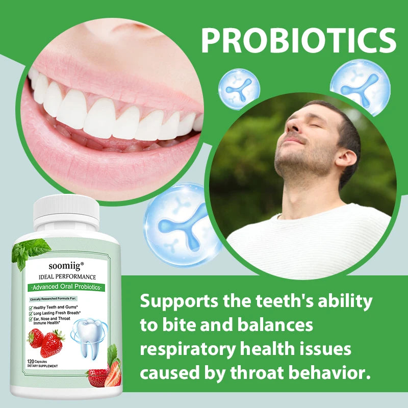 Advanced Oral Probiotic Capsules, Daily Oral Microbiome Balance Supplement for Teeth &amp; Gum Wellness, Fresh Breath Support