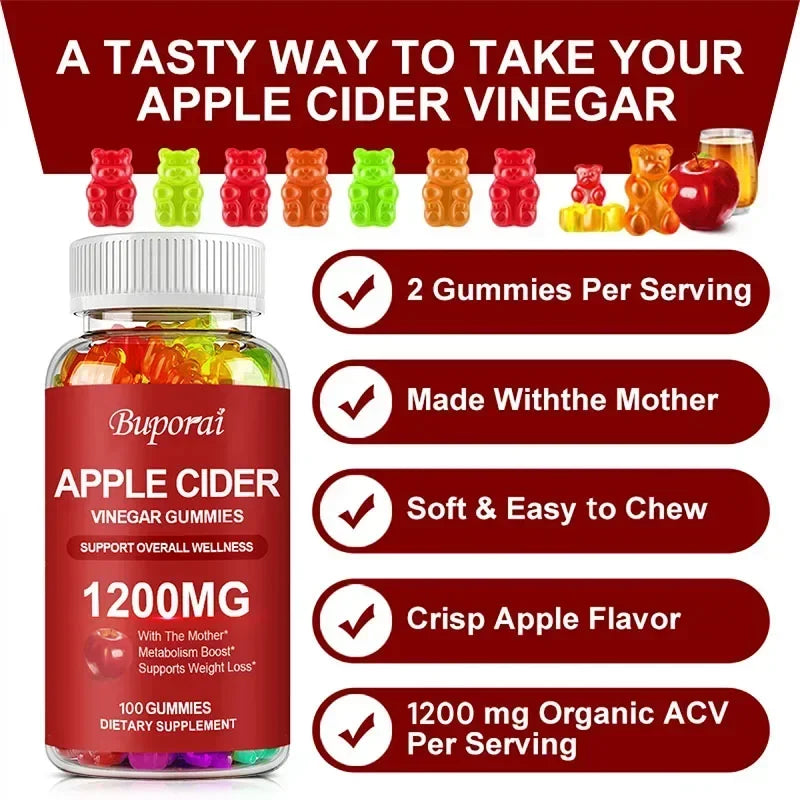 Apple Cider Vinegar Gummies 1200mg – Digestive &amp; Wellness Support