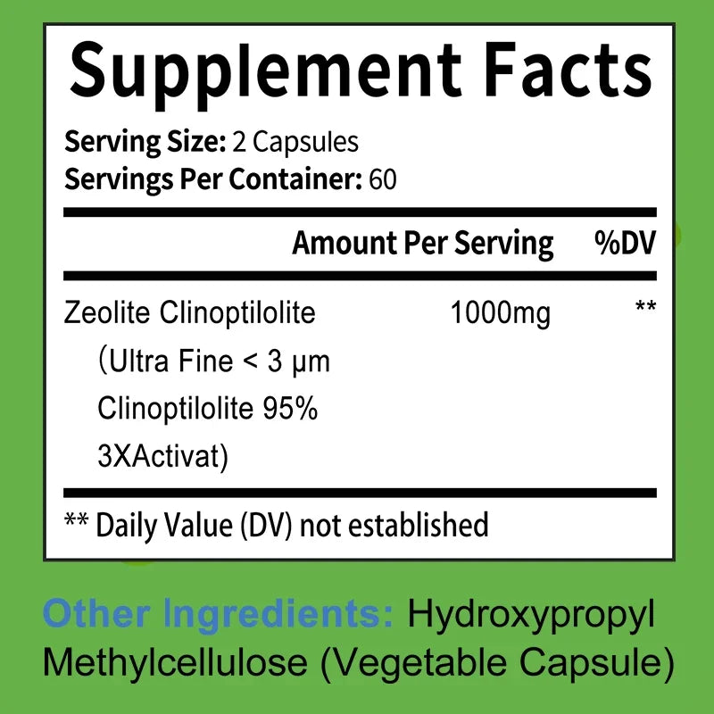 Zeolite is a pure natural mineral that supports kidneys, digestive system health, enhances immunity, and removes toxins