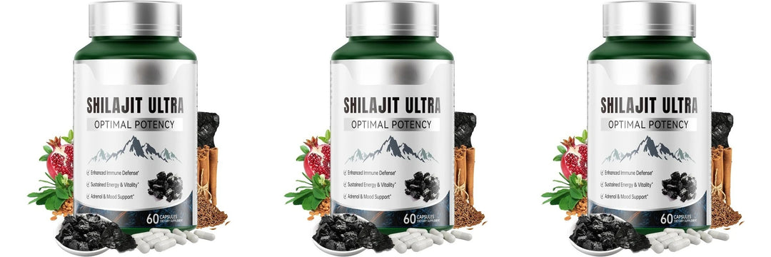 Shilajit Ultra with L-Arginine for Natural Energy and Vitality 60 Capsules Non-GMO  Endurance Stamina Antioxidant Supplement