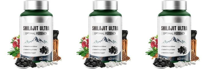 Shilajit Ultra with L-Arginine for Natural Energy and Vitality 60 Capsules Non-GMO  Endurance Stamina Antioxidant Supplement