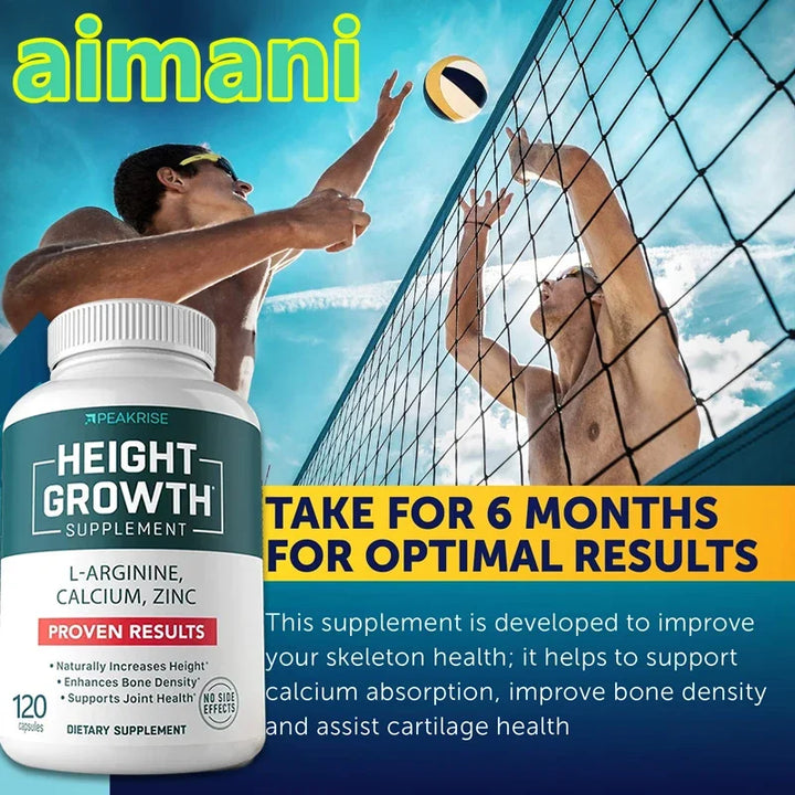 Vitamin D3 + Calcium and Zinc Nutritional Supplement, Natural Height Growth, Suitable for Adults and Children
