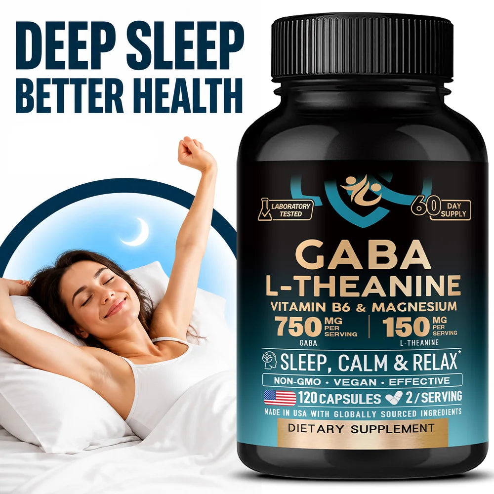 Stress Relief Capsules – GABA &amp; L-Theanine, 120 Capsules
