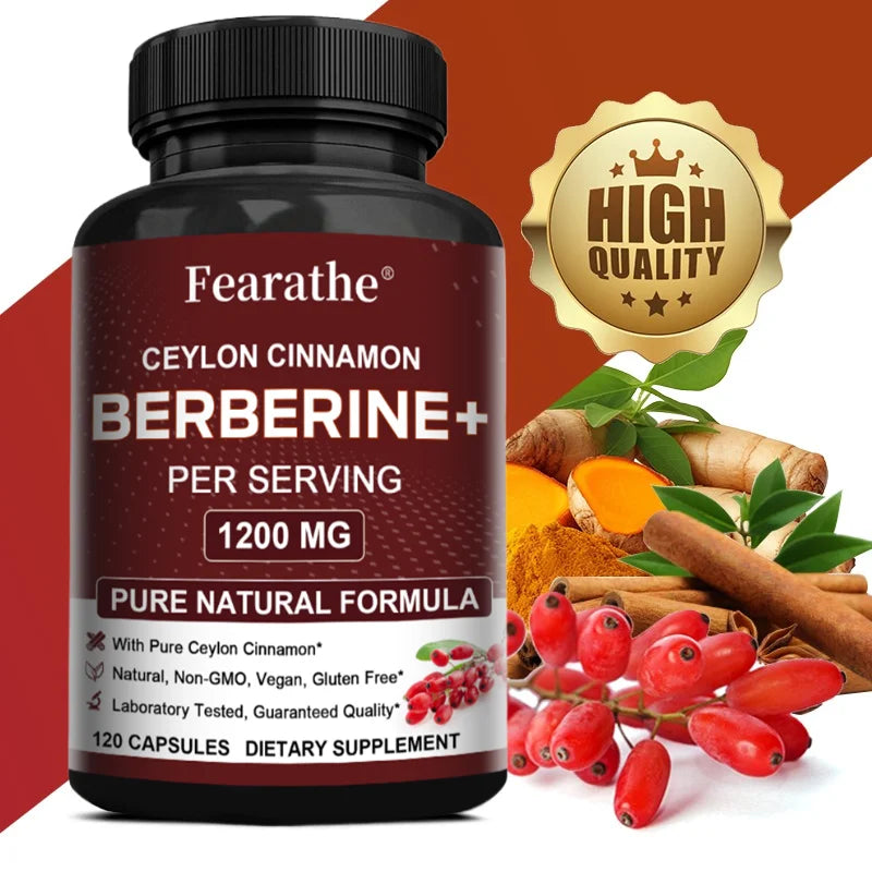 Berberine HCI &amp; Ceylon Cinnamon Capsules, Support Cardiovascular, Gastrointestinal, Liver, Immune Health &amp; Metabolic Balance