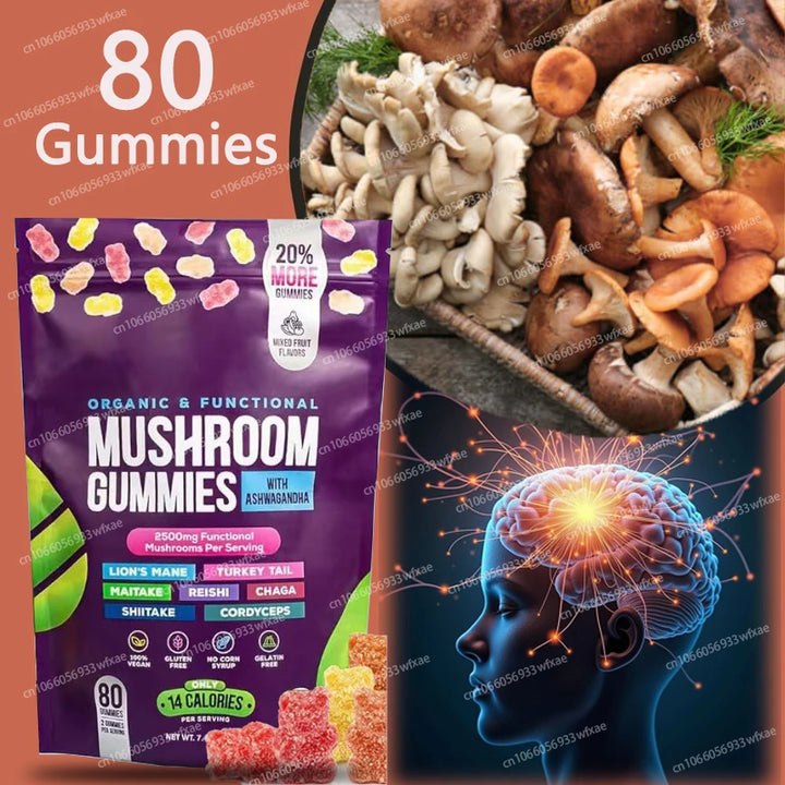Mushroom Complex Gummies – Stress, Sleep &amp; Brain Support