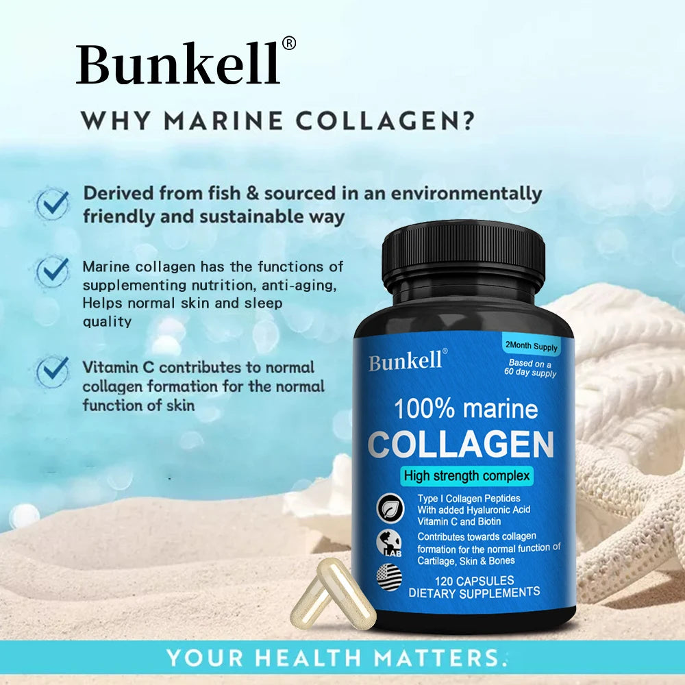100% Marine Collagen Type 1 – Hyaluronic Acid &amp; Vitamin C