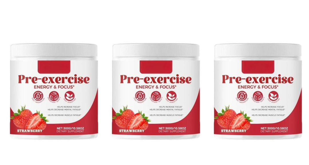 Pre-Workout Energy &amp; Focus Powder – Strawberry 300g