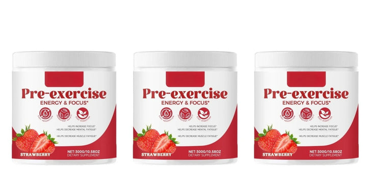 Pre-Workout Energy &amp; Focus Powder – Strawberry 300g