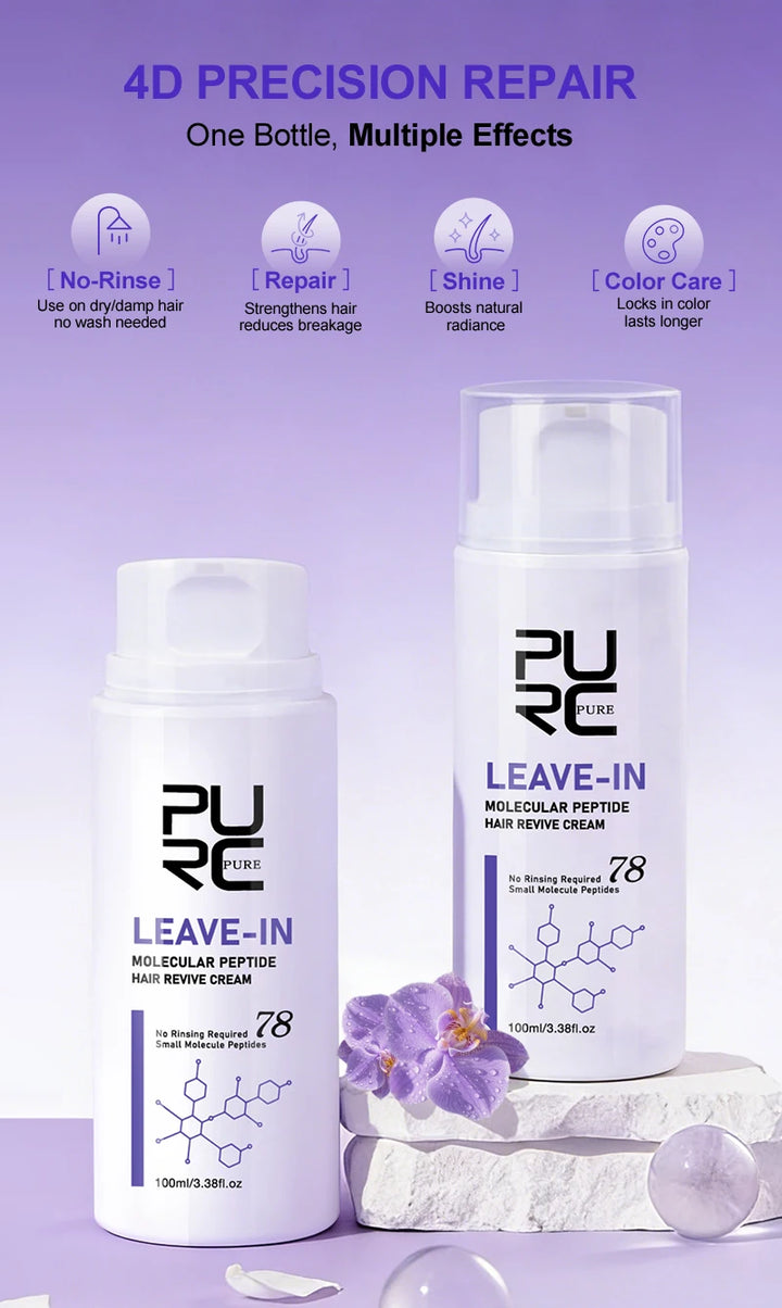 PURC Keratin Hair Treatment Leave-In Hair Mask Straightening Repair Damaged Frizz Smooth Shiny Hair Cream Hair Care Products