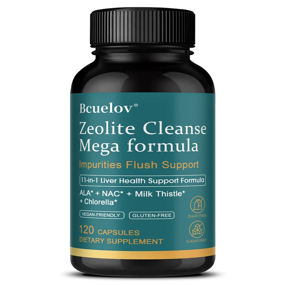 Liver Cleanse Detox &amp; Repair - Zeolite Supplement for Gut Health,Cognition &amp; Natural Energy,Glutathione,NAC,Chlorella,Shilajit