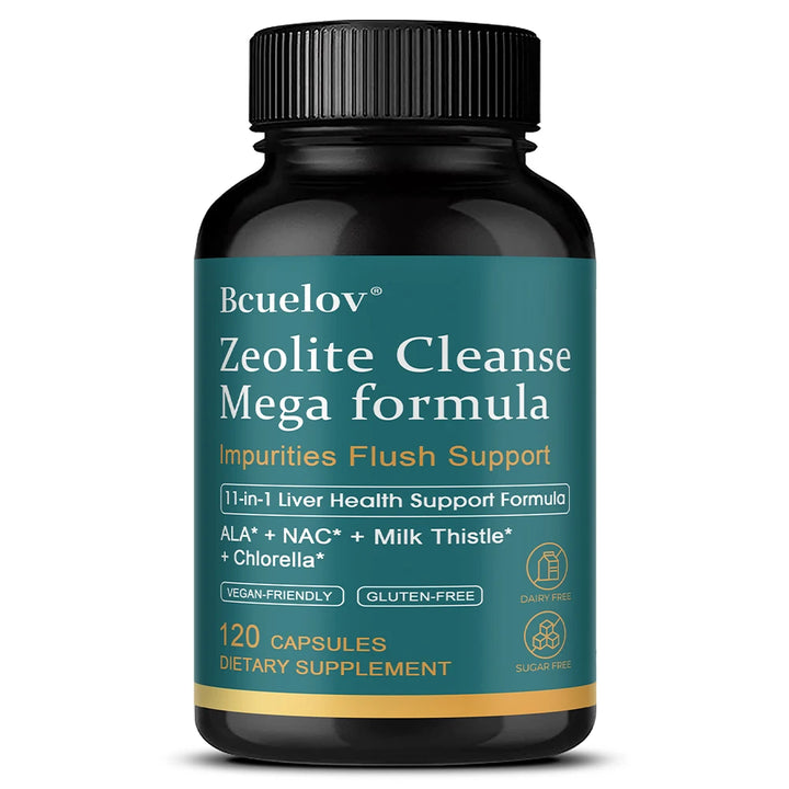 Liver Cleanse Detox &amp; Repair - Zeolite Supplement for Gut Health,Cognition &amp; Natural Energy,Glutathione,NAC,Chlorella,Shilajit