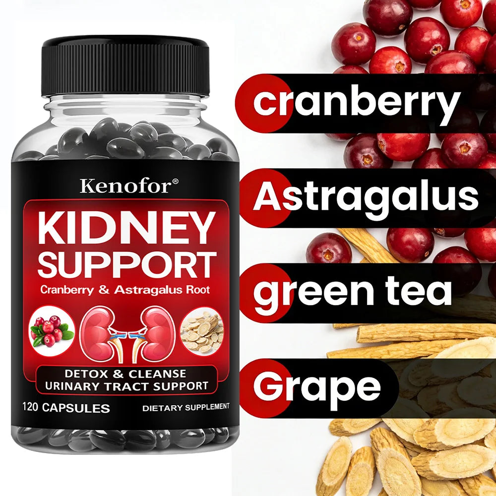 Kidney Support Supplement - with Cranberry for Normal Urinary Tract Health and Bladder Health, Healthy Kidney Function