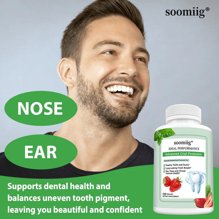Advanced Oral Probiotic Capsules, Daily Oral Microbiome Balance Supplement for Teeth &amp; Gum Wellness, Fresh Breath Support