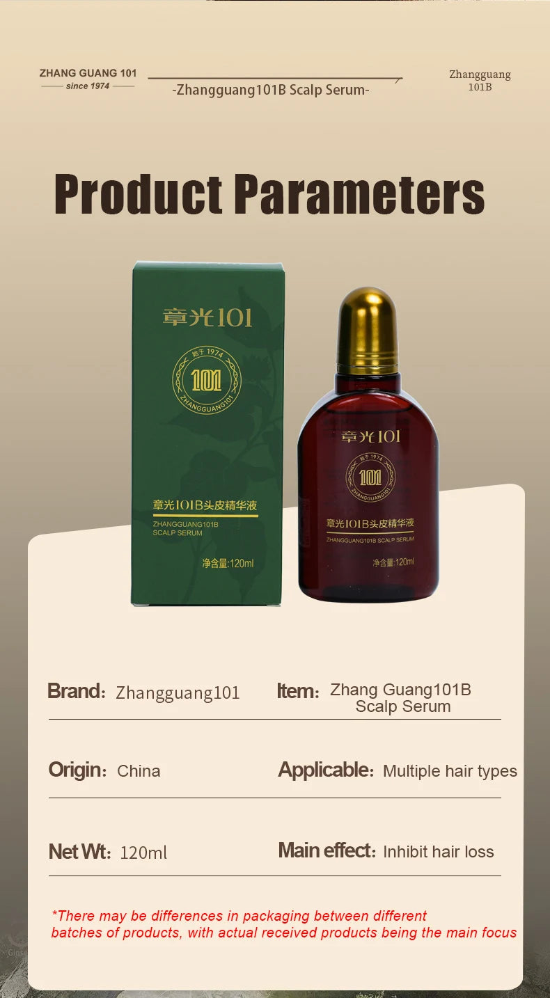 Hair Tonic Zhangguang 101B 101M 120ML Powerful Chinese Medicine Therapy Anti Hair Loss Treatment Essence 100% original