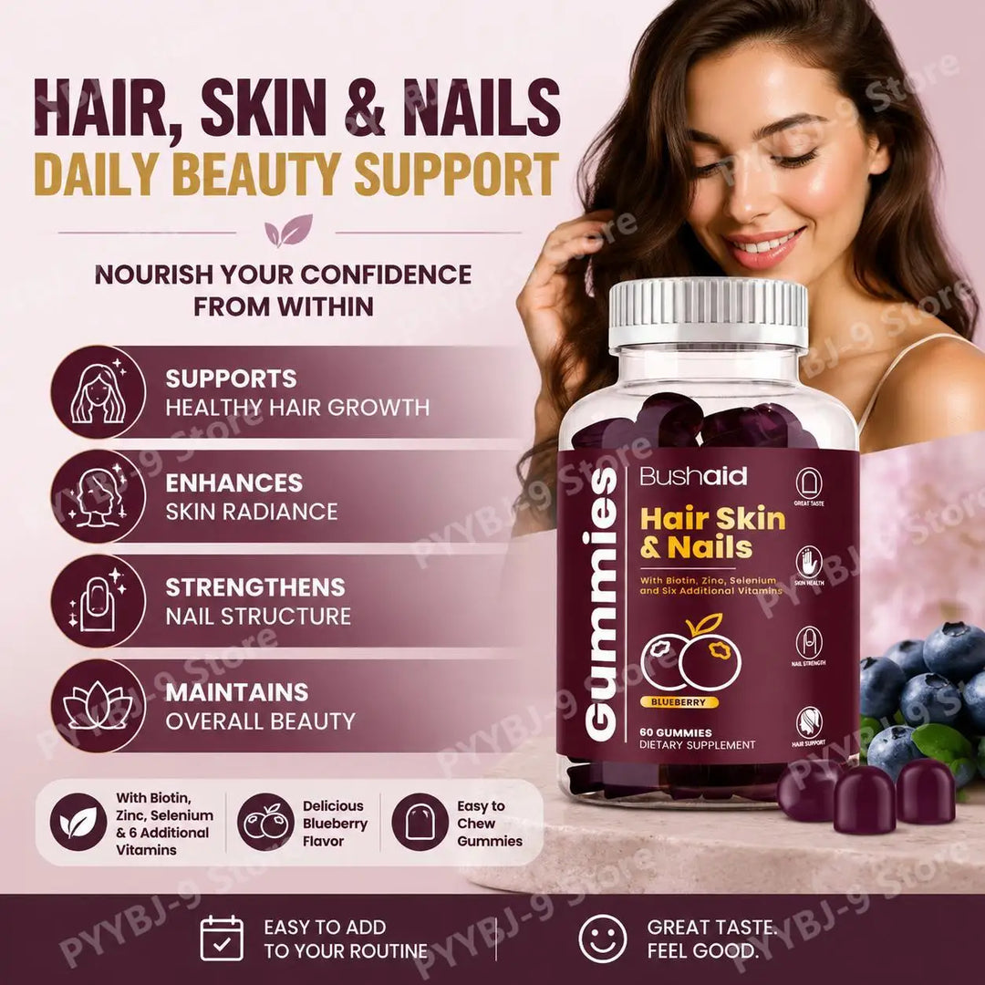 BushAid Hair, Skin &amp; Nails Gummies – Vitamin Complex