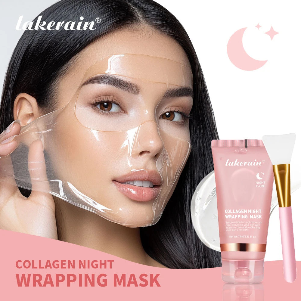 Collagen Wrapping Face Mask &amp; Brush Set – Hydrating &amp; Brightening