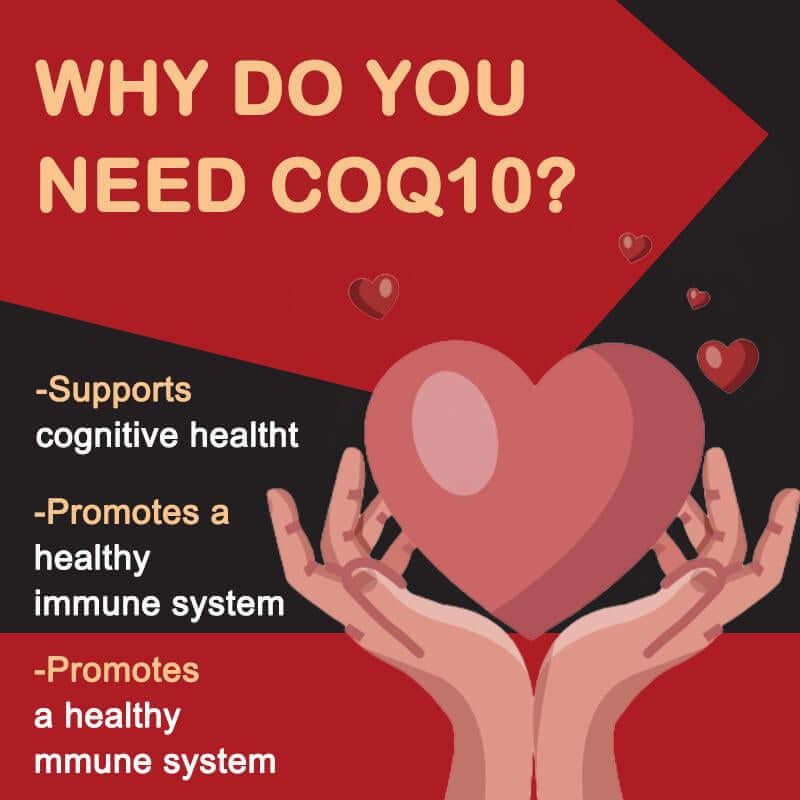 1000Mg CoQ10 Ubiquinone for Heart Health Energy benefits including heart support and improved immune health
