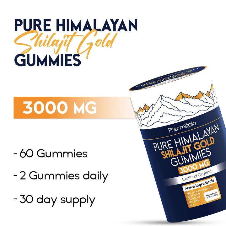 Pure Himalayan Shilajit Gold Gummies 3000 Mg Shilajit Gummies for Men &amp; Women
