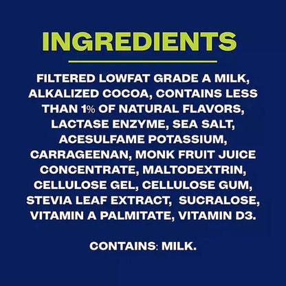 Core Power Protein Shake ingredients list featuring organic and natural components for optimal nutrition.