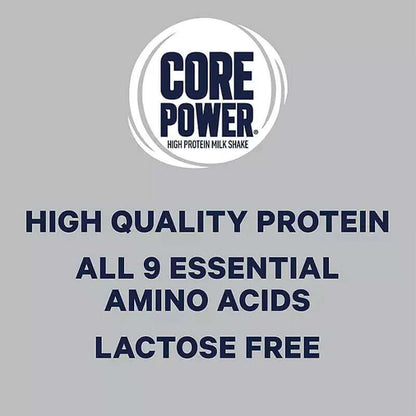 Core Power Protein Shake with high quality protein and all 9 essential amino acids, lactose free.