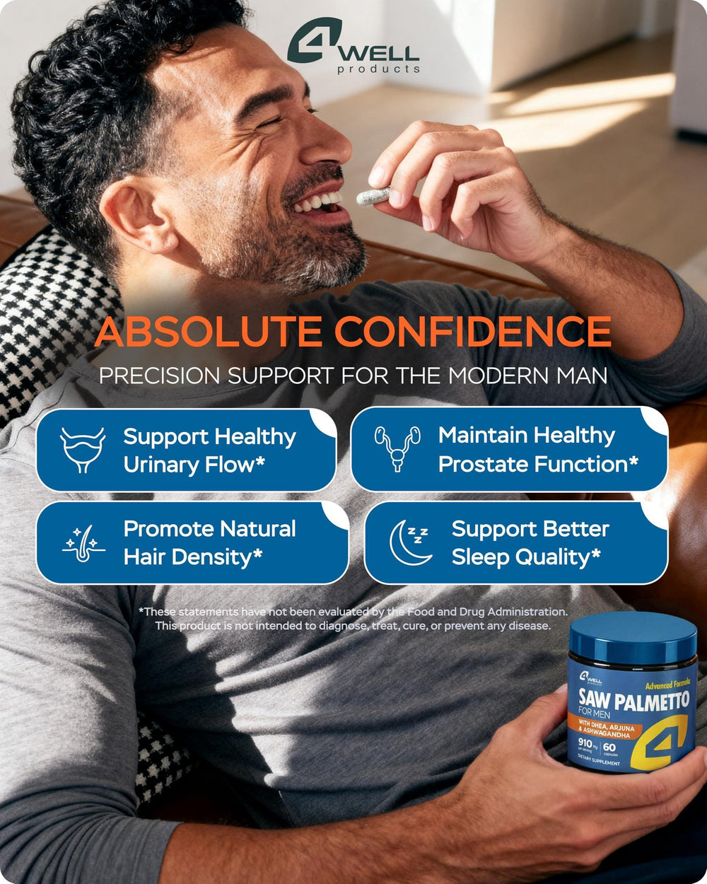 Saw Palmetto for Men & Prostate Health Supplements with Arjuna Extract Advanced Formula Saw Palmetto Arjuna Bark Extract W DHEA Ashwagandha 900Mg DHT Blocker for Hair Support